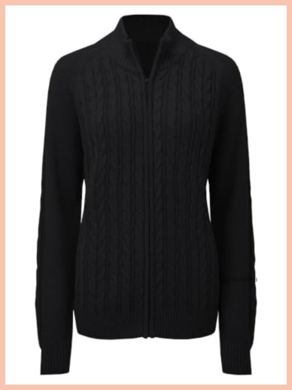 Saodimallsu Cable Knit Zip Up Cardigan Sweater 60% Cotton 40% Acrylic Long